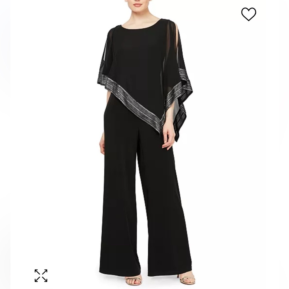 Asymmetrical Cape Jumpsuit. Black. Worn once.